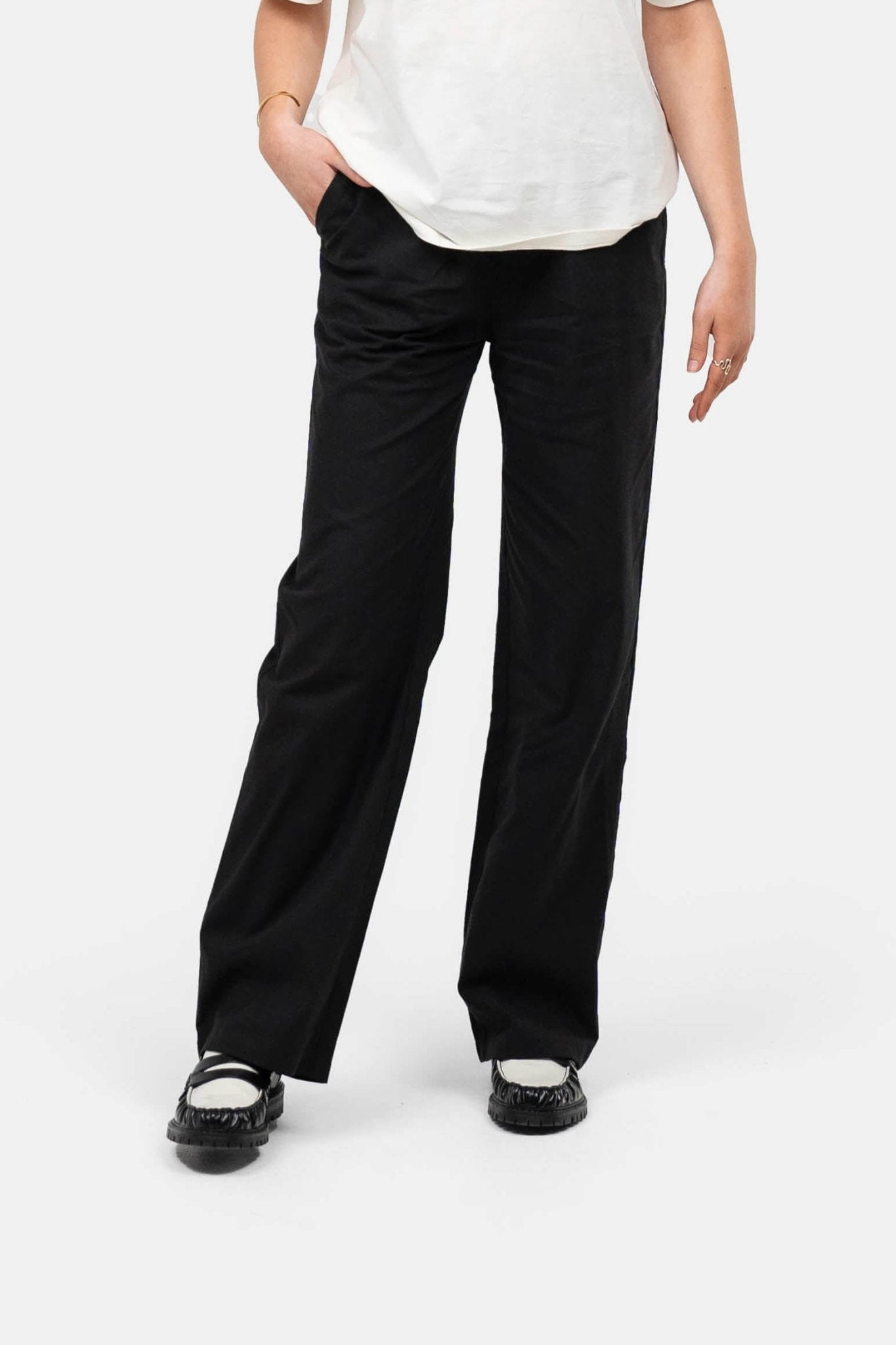 Heavyweight Hørbukser Højtaljede Sort | Skagen-clothing.dk
